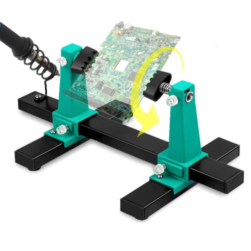 Adjustable PCB Holder 360° Rotation – Printed Circuit Board Soldering Clamp Stand Repair Tool 0-200/300MM