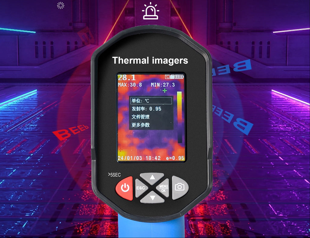 Infrared Thermal Imaging Camera – Temperature Scanner Tool with 0.3MP Visible Image Resolution for Inspection, Diagnostics and Heat Pattern Visualization