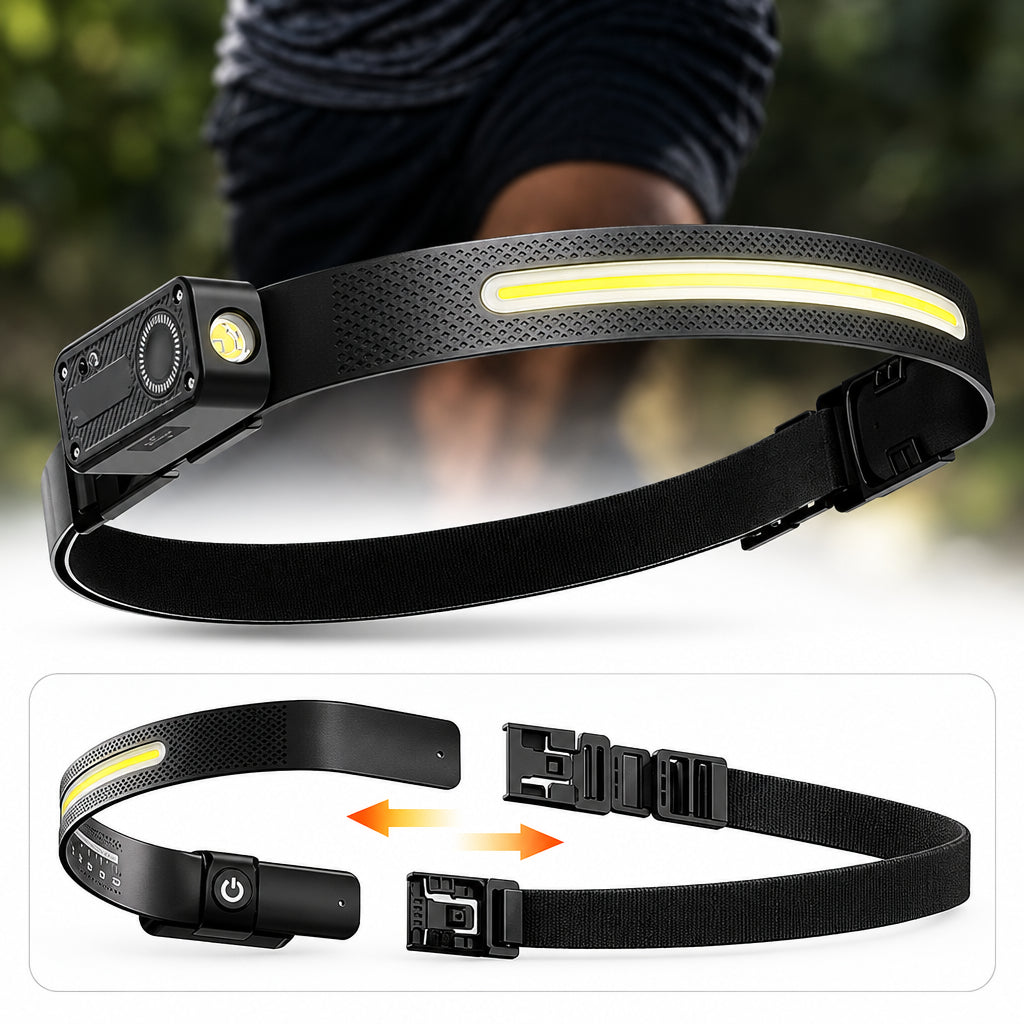 USB-C Rechargeable Running Wrist Light – Bright COB LED Motion-Sensor Wearable Lamp with Magnetic Design for Jogging and Outdoor Visibility