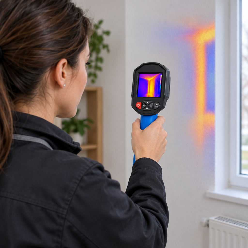 Infrared Thermal Imaging Camera – Temperature Scanner Tool with 0.3MP Visible Image Resolution for Inspection, Diagnostics and Heat Pattern Visualization