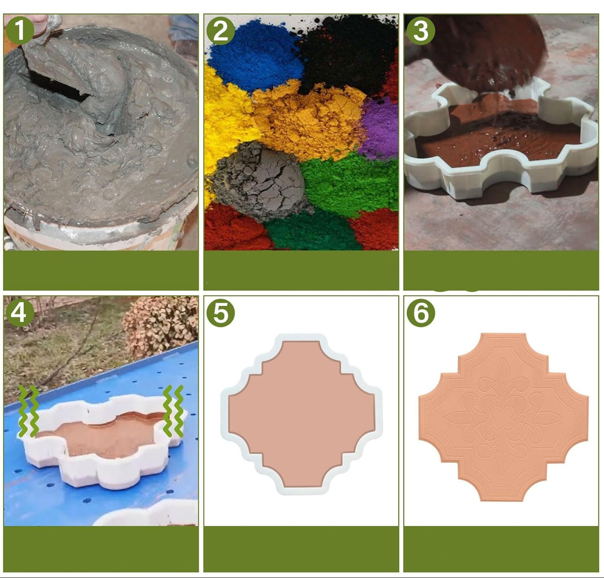 Concrete Stepping Stone Mold Set – Reusable Garden Path Maker for DIY Walkways, Durable Cement Molds for Landscaping and Yard Decoration