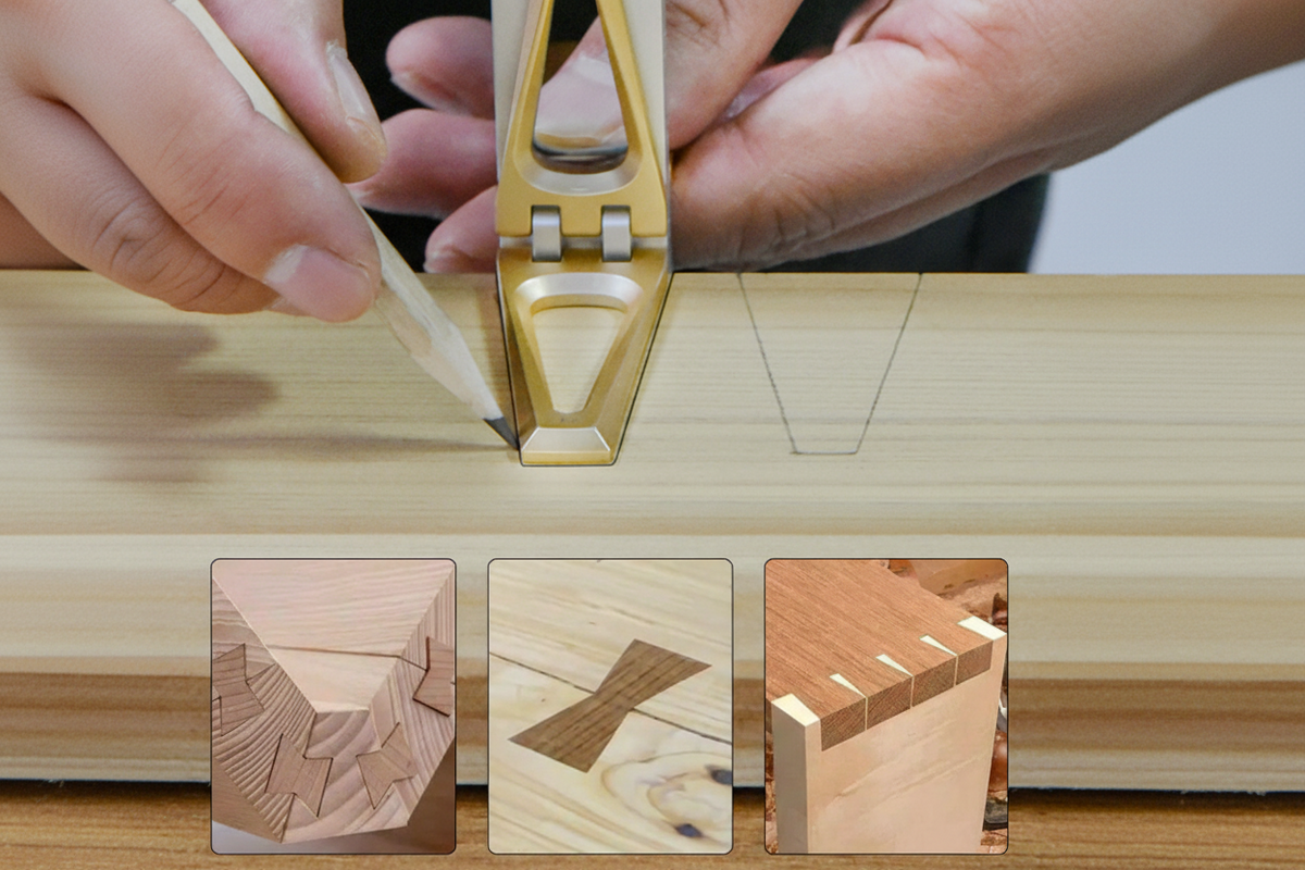 Precision Folding Angle Gauge Tool – Adjustable Multi Purpose Woodworking Measuring Tool with Retractable Design for Carpentry and DIY Projects