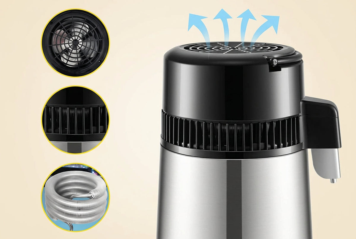 Countertop Water Distiller – Home Water Distillation Appliance with Glass Collection Container for Convenient Kitchen Water Preparation and Everyday Use