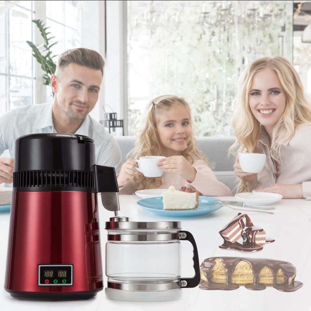 Countertop Water Distiller – Home Water Distillation Appliance with Glass Collection Container for Convenient Kitchen Water Preparation and Everyday Use