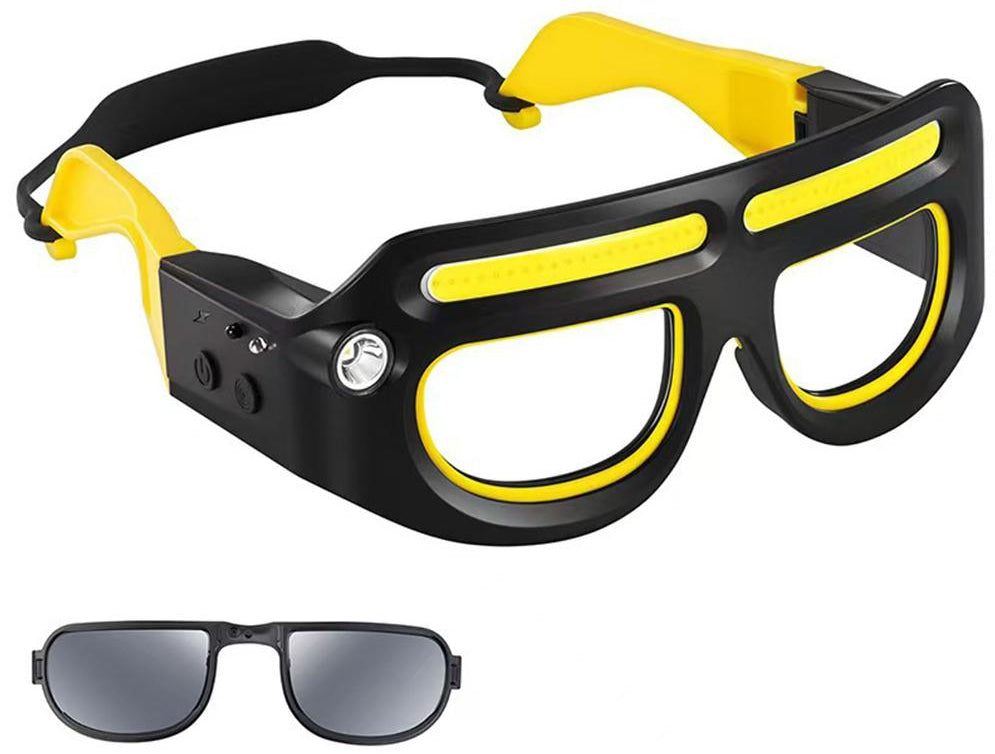 Rechargeable LED Headlight Glasses – Motion-Sensor Light-Up Eyewear with Five Modes for Running, Camping, Fishing and Night Cycling