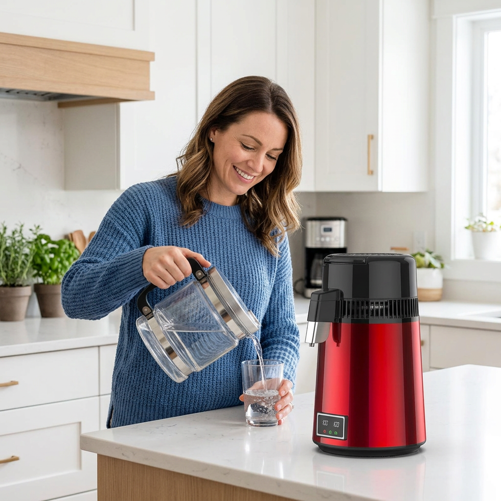 Countertop Water Distiller – Home Water Distillation Appliance with Glass Collection Container for Convenient Kitchen Water Preparation and Everyday Use