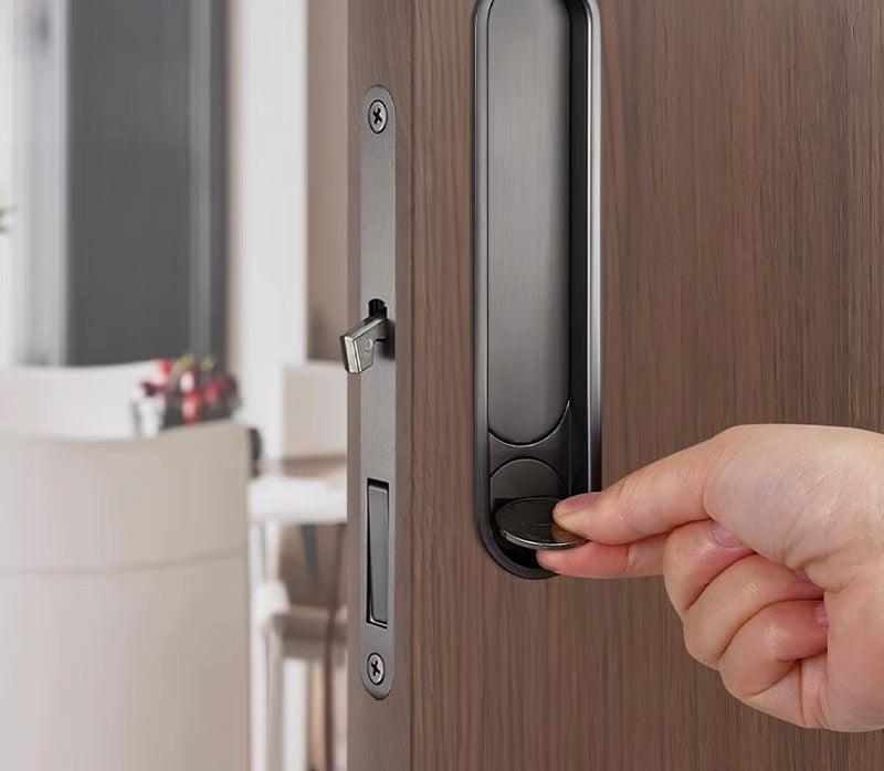 Invisible Entry Hook Pocket Door Lock –  With Interior Lock Fittings, Modern Sliding Hardware for Doors, Rooms, or Minimalist Spaces