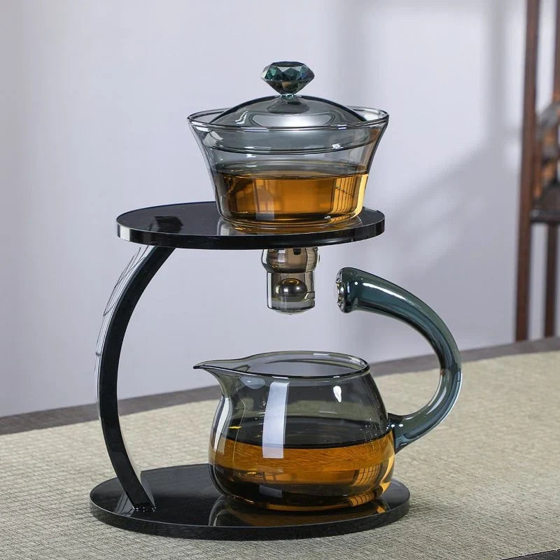 Smooth Arch Glass Magnetic Teapot Set