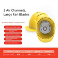 Rechargeable Fan Safety Helmet – Waterproof Construction Hard Hat with 4-Speed Silent Cooling Fans for Outdoor Work and Hot Weather