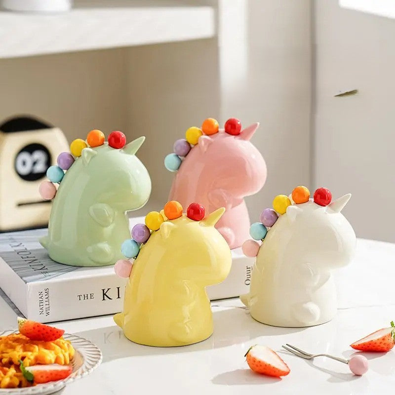 Ceramic Unicorn Stainless Steel Fruit Fork Set