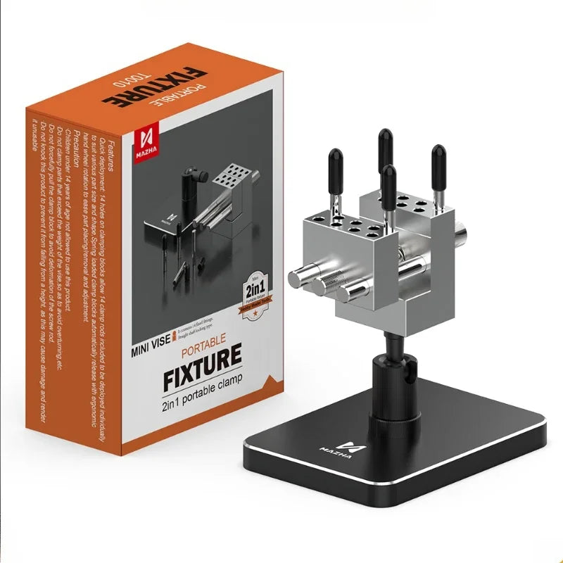 Adjustable Precision Mini Bench Vise Clamp – 2-in-1 Compact Tool for Model Assembly Hobby DIY Projects