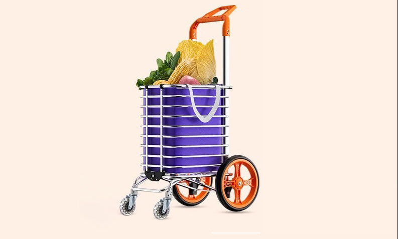 Foldable Shopping Cart – 35L Heavy Duty Aluminum Grocery Wagon with 45kg Capacity, Oxford Bag and Stair-Climbing Wheels