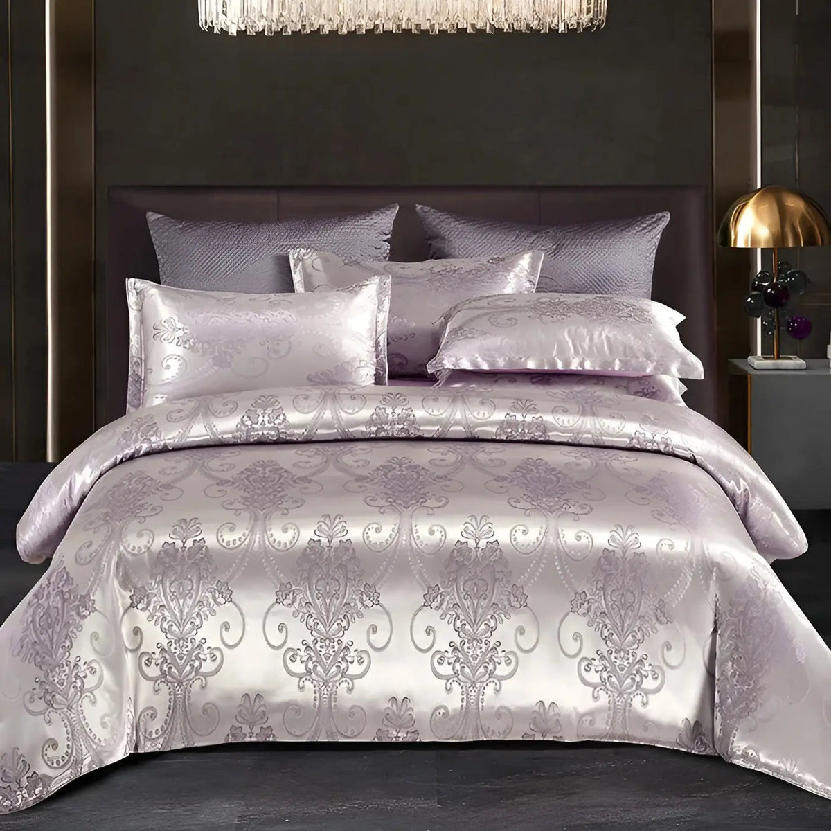 kaatw | Chic Satin Jacquard Duvet Cover for Luxury Bedroom