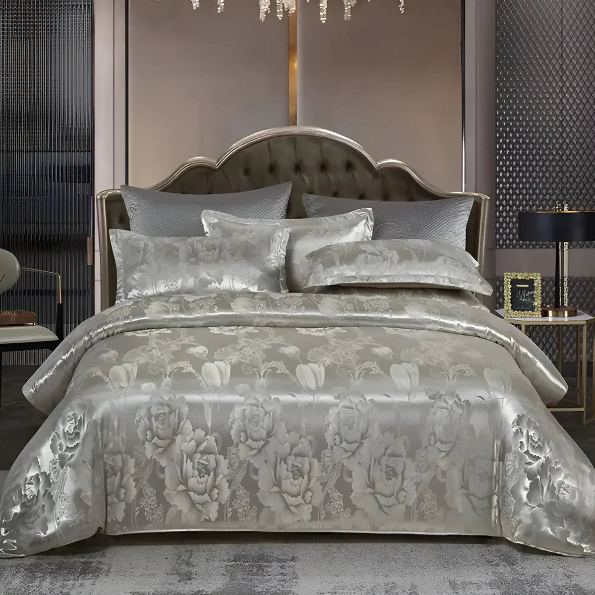 kaatw | Chic Satin Jacquard Duvet Cover for Luxury Bedroom