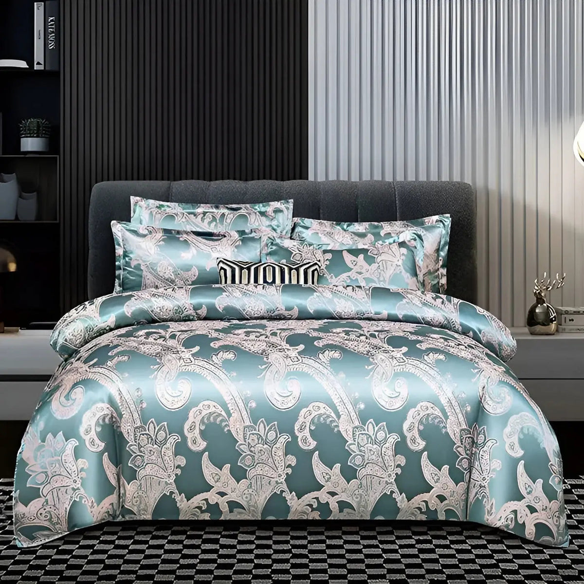 kaatw | Chic Satin Jacquard Duvet Cover for Luxury Bedroom