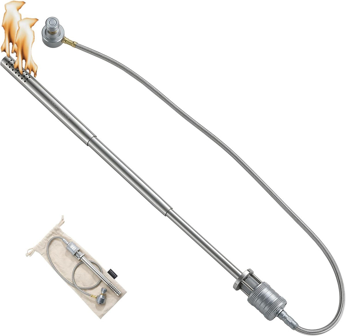 Outdoor Torch Spray Gun – Stainless Steel Camping Flame Thrower for BBQ, Fire Starting, or Carbon Point Ignition Adventures