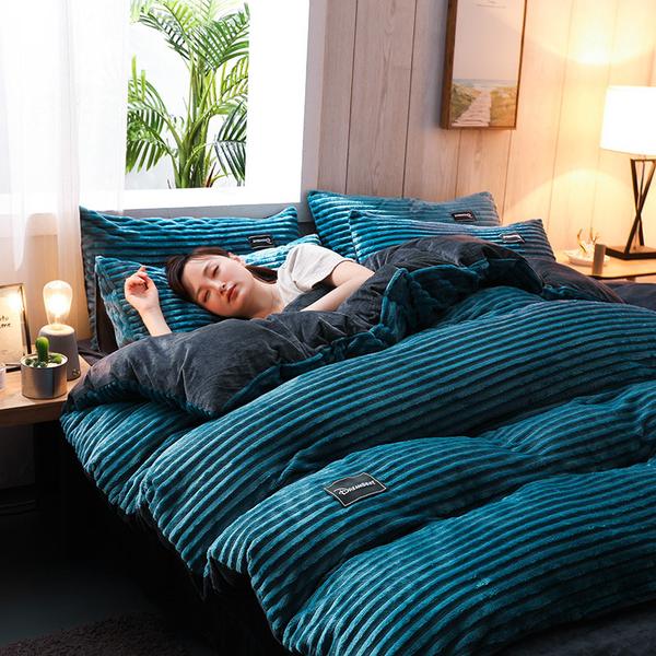 kaatw | Thickened Corduroy Velvet Bedding Set