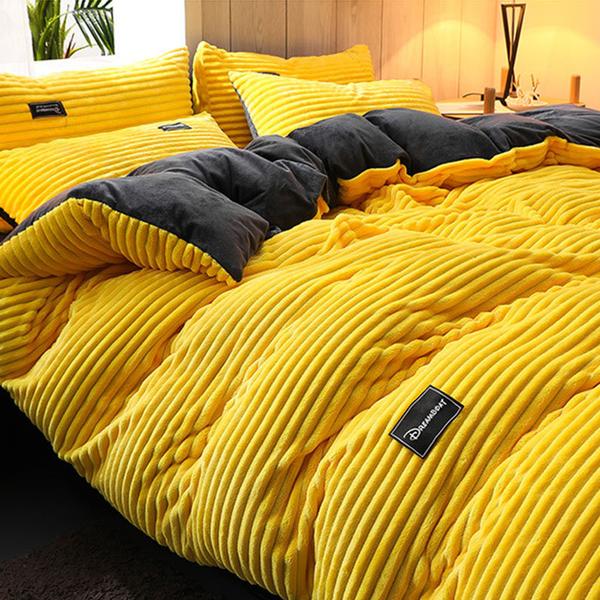 kaatw | Thickened Corduroy Velvet Bedding Set
