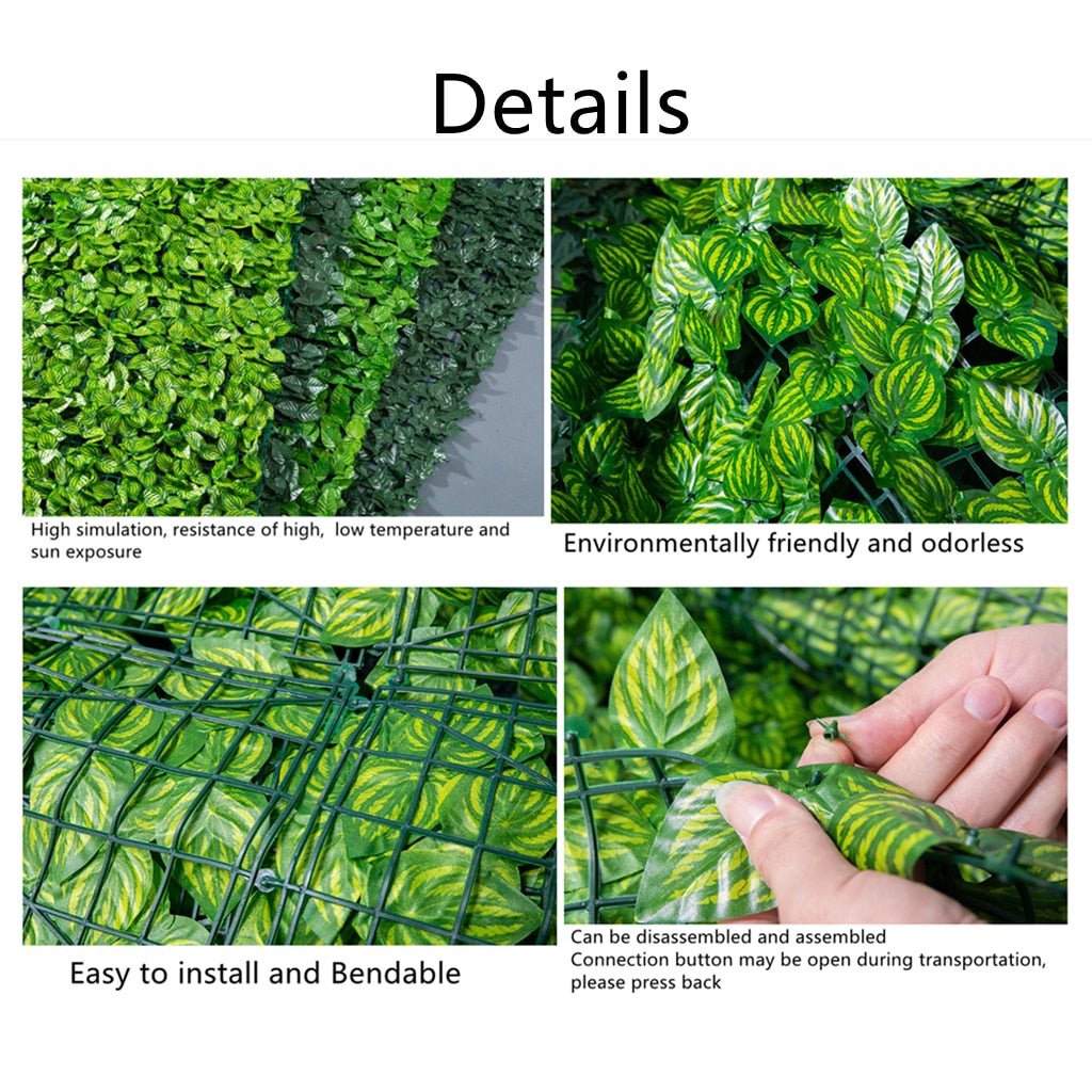 Artificial Privacy Leaf Fence Screen - Greenery for Outdoor Garden Yard Terrace Patio Balcony