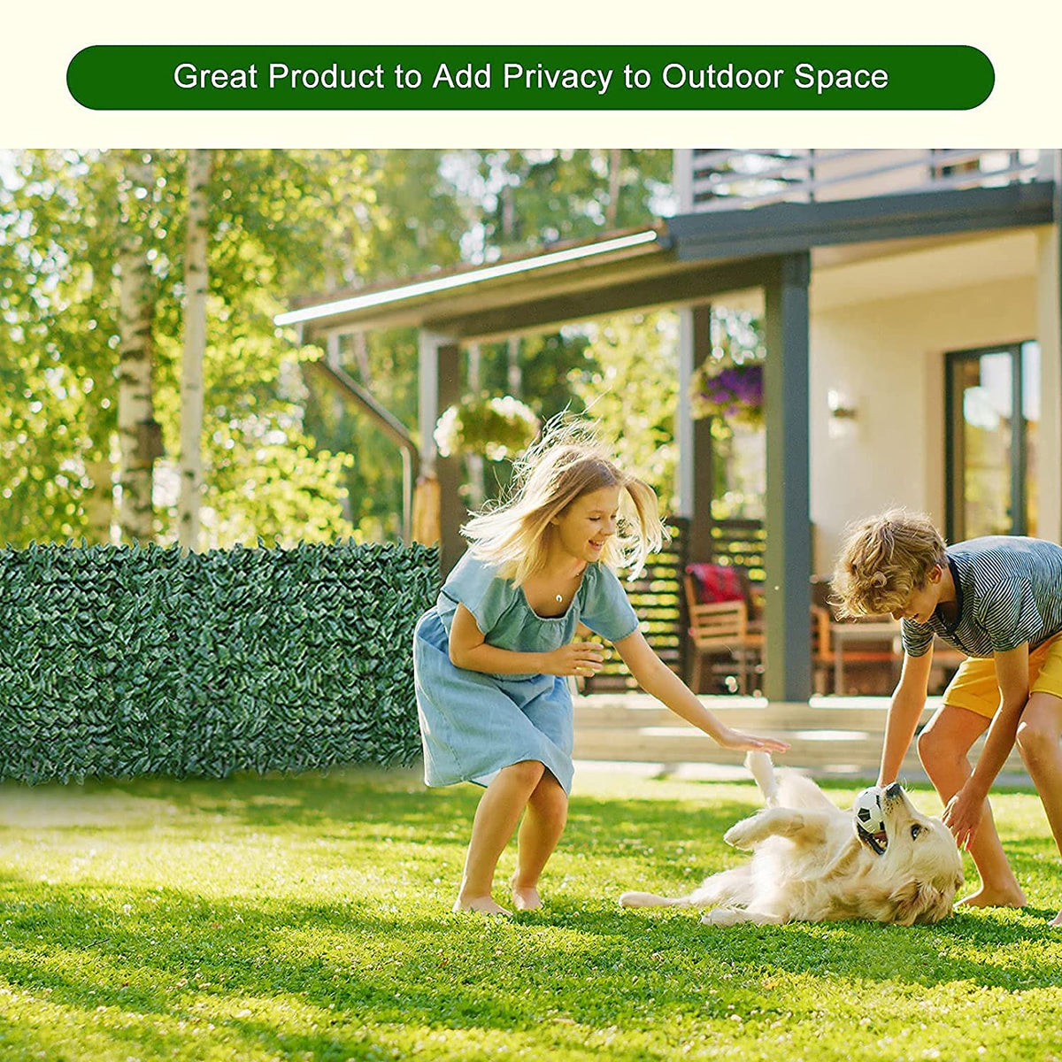 Artificial Privacy Leaf Fence Screen - Greenery for Outdoor Garden Yard Terrace Patio Balcony