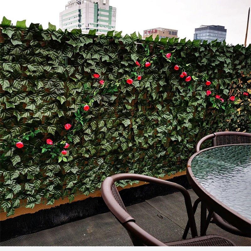 Artificial Privacy Leaf Fence Screen - Greenery for Outdoor Garden Yard Terrace Patio Balcony