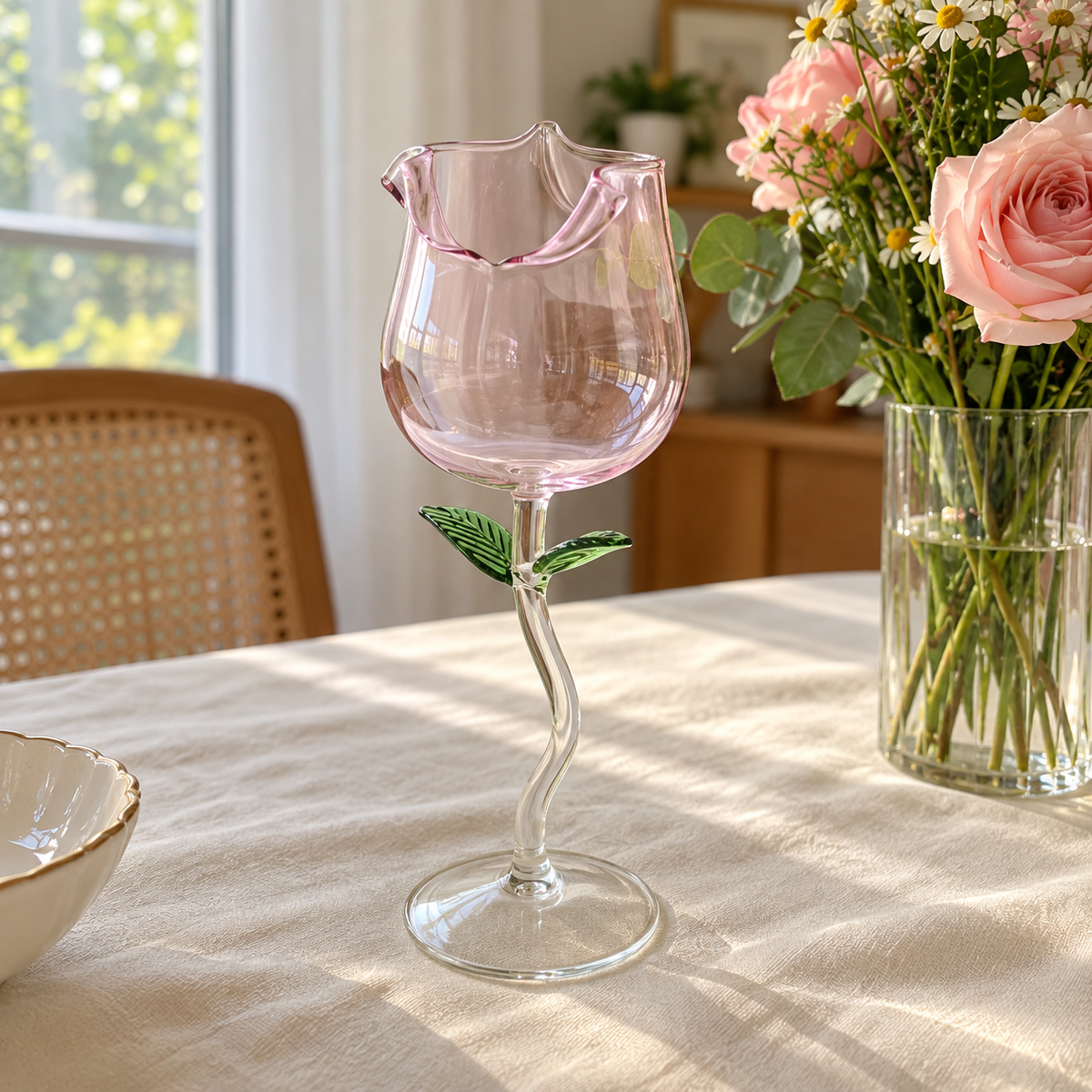 Rose Shape Elegant Wine Glass