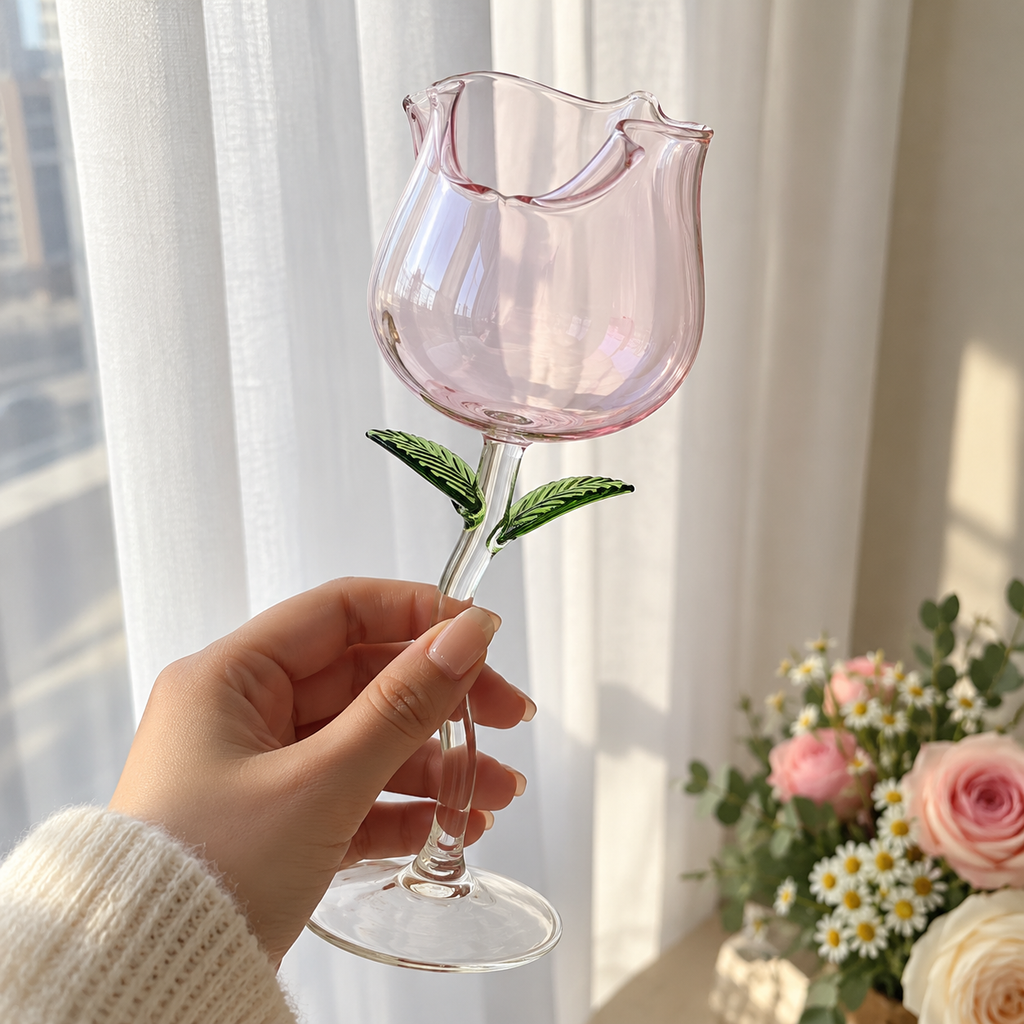 Rose Shape Elegant Wine Glass