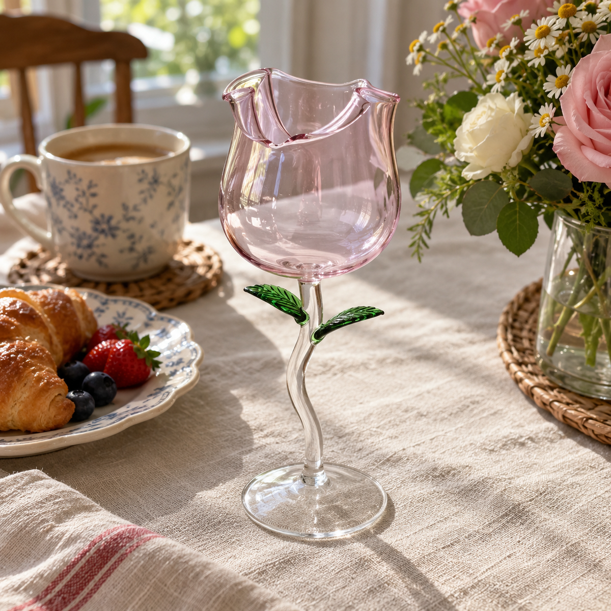Rose Shape Elegant Wine Glass