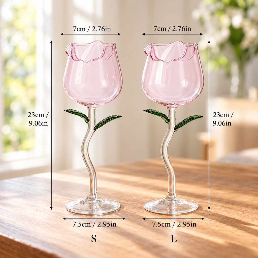 Rose Shape Elegant Wine Glass