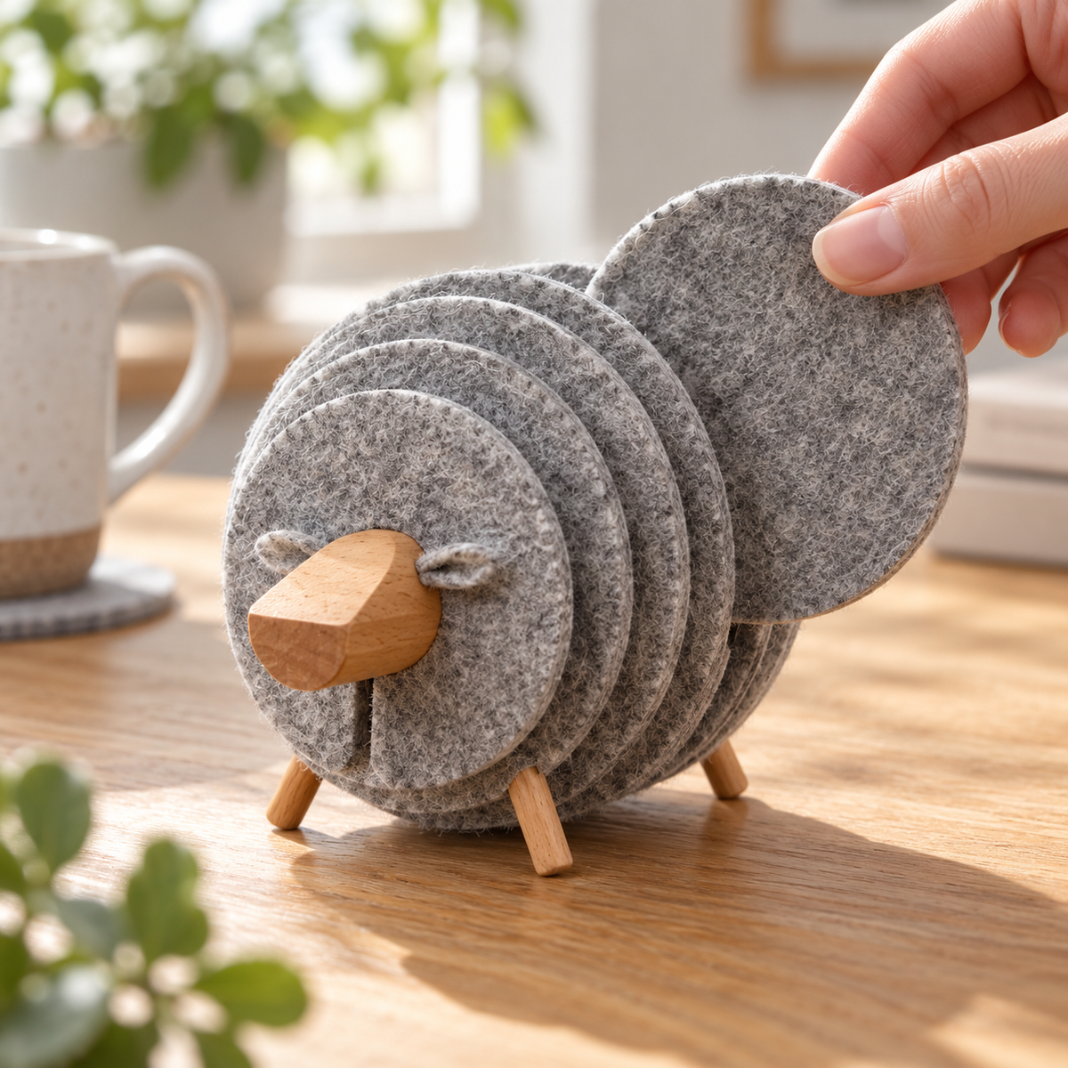 Sheep Shape Anti Slip Drink Coasters