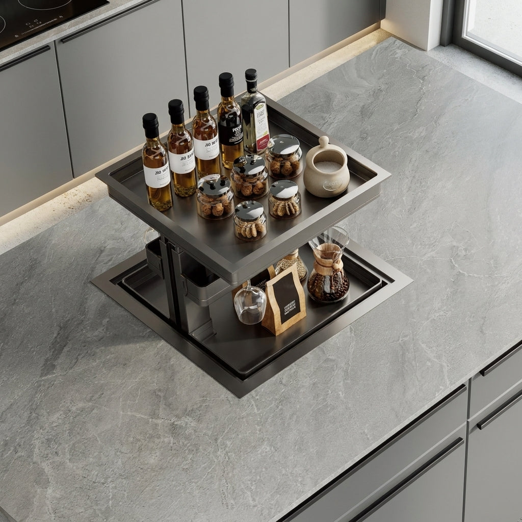 Hidden Smart Kitchen Storage Electric Lyft System