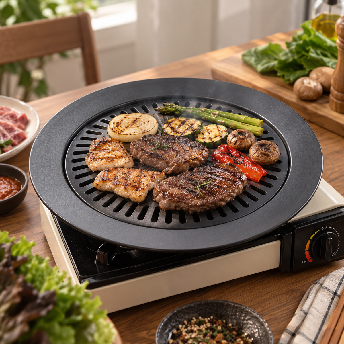 European Outdoor Smokeless Non-Stick Gas Barbecue Grill Tool