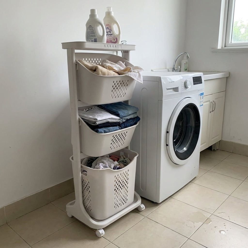Multi-Layer Hanging Laundry Organizer Basket