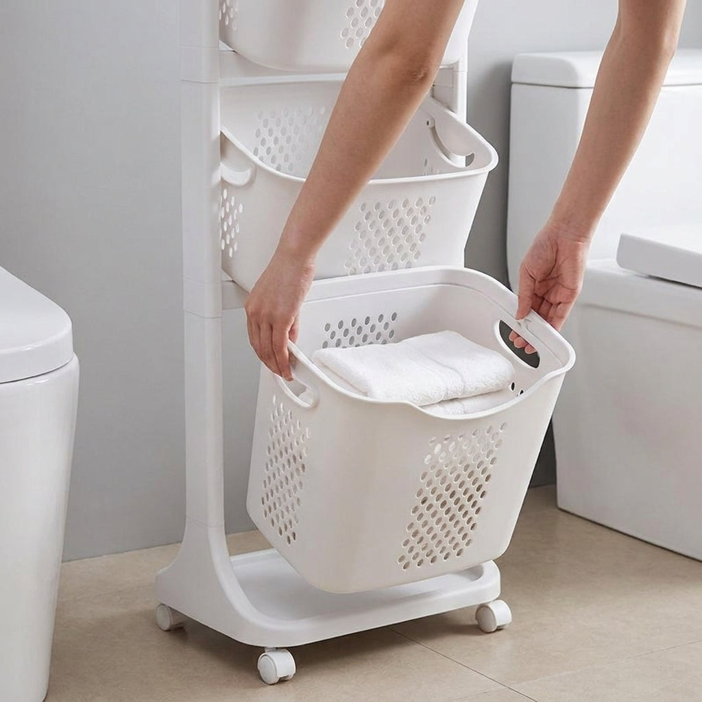 Multi-Layer Hanging Laundry Organizer Basket