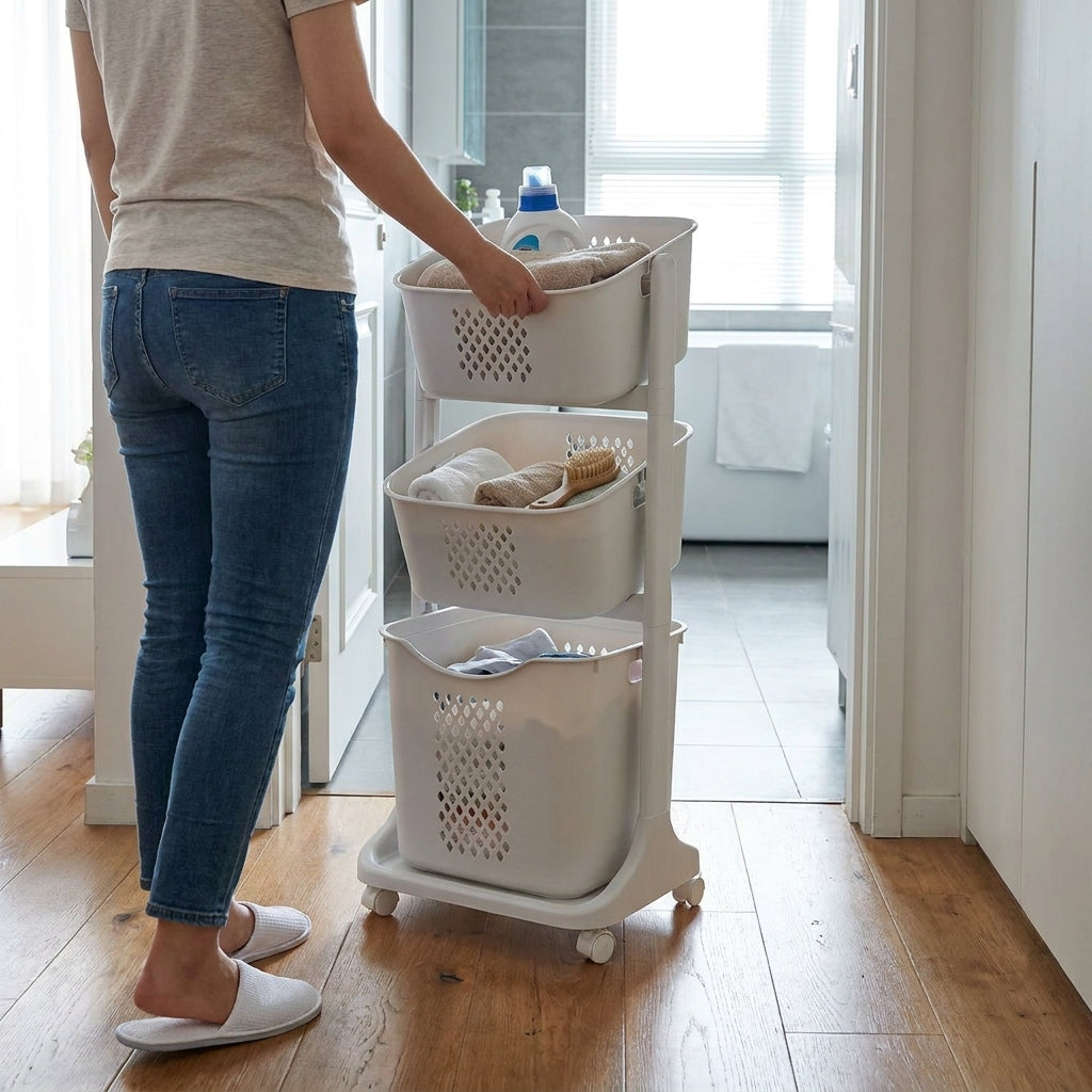 Multi-Layer Hanging Laundry Organizer Basket