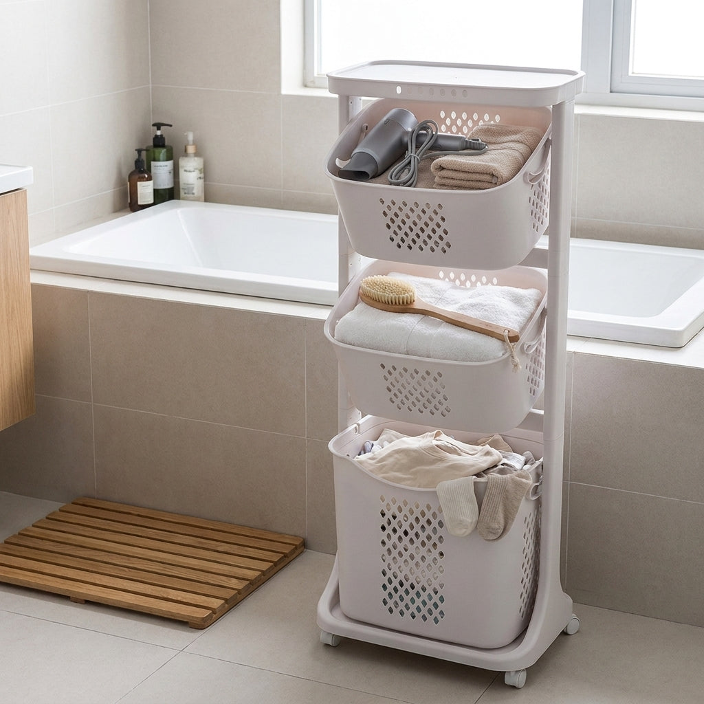 Multi-Layer Hanging Laundry Organizer Basket