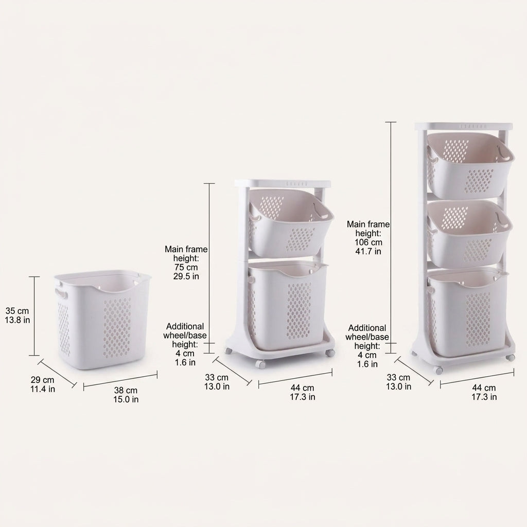 Multi-Layer Hanging Laundry Organizer Basket