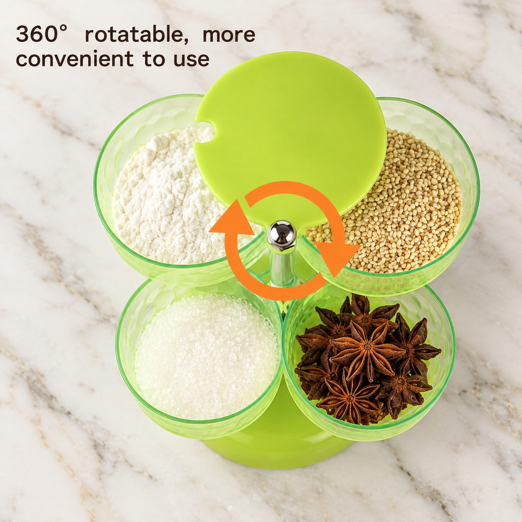 Multi-Layer Creative Rotating Seasoning Storage Box