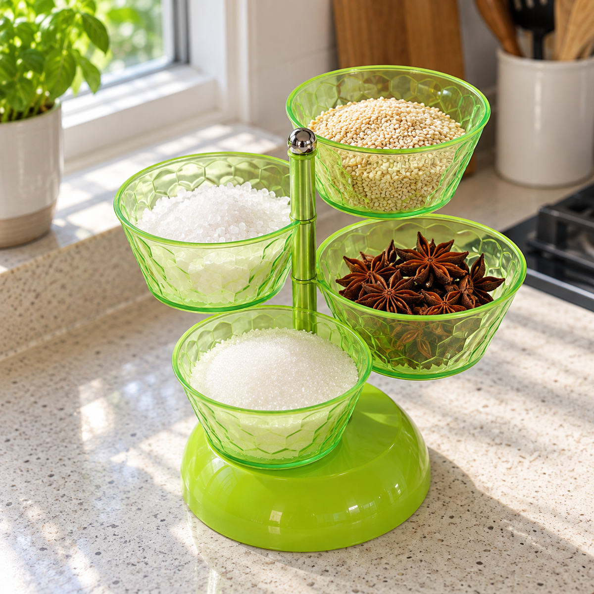 Multi-Layer Creative Rotating Seasoning Storage Box