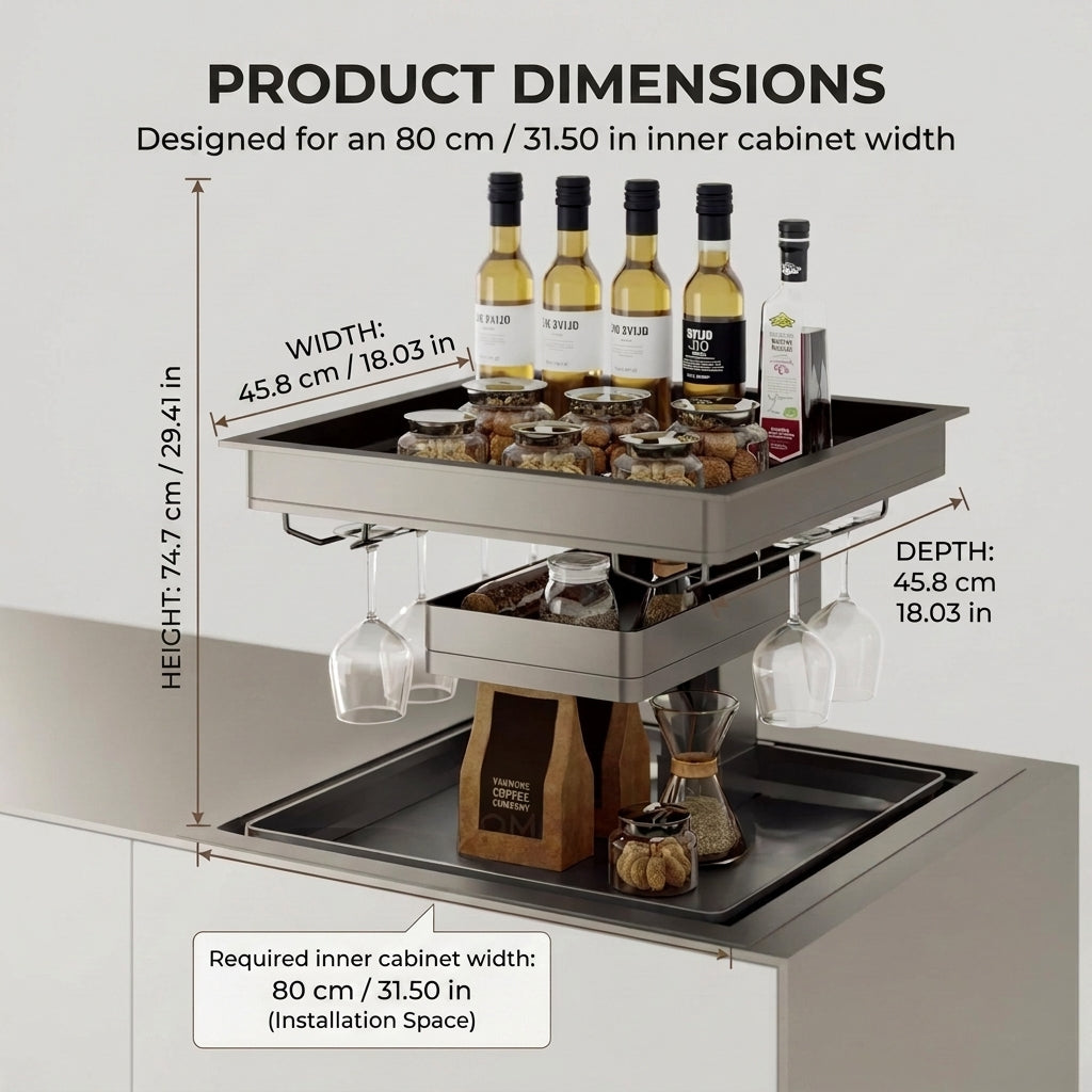 Hidden Smart Kitchen Storage Electric Lyft System