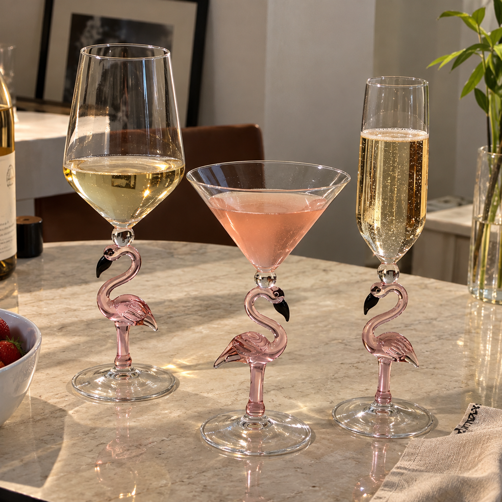 Flamingo Wine Glass