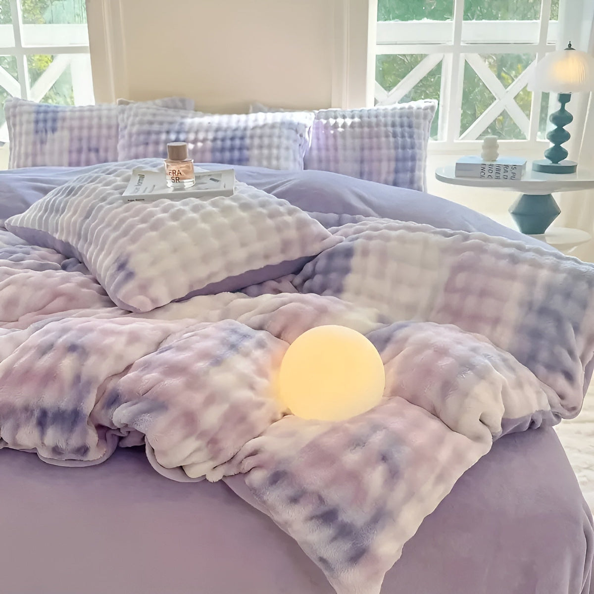 Cozy Plush Bedding Set – Warm and Soft for Autumn & Winter | Reversikaatwe Design in Rabbit Fur & Milk Velvet | kaatw