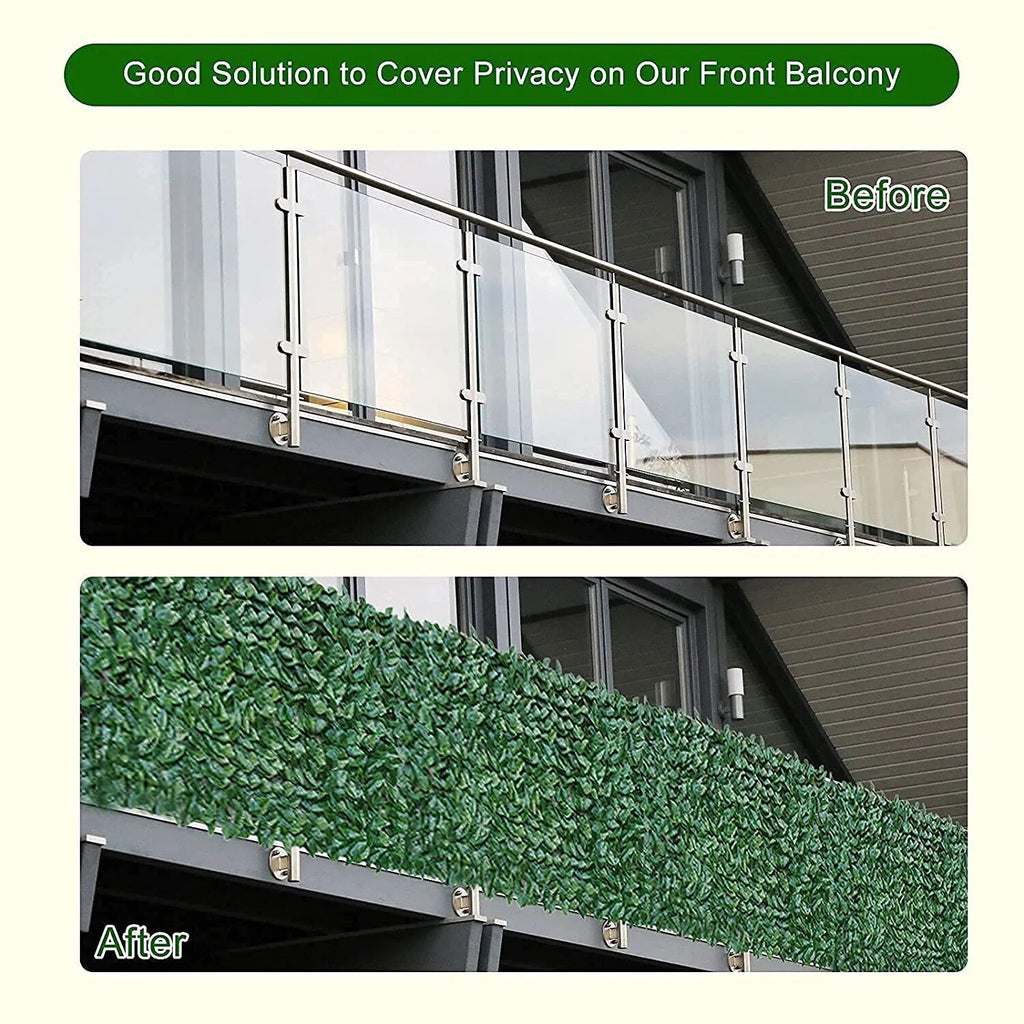 Expandable Faux Ivy Privacy Fence - Fencing Panel for Backdrop, Garden, Patio and Home Decor