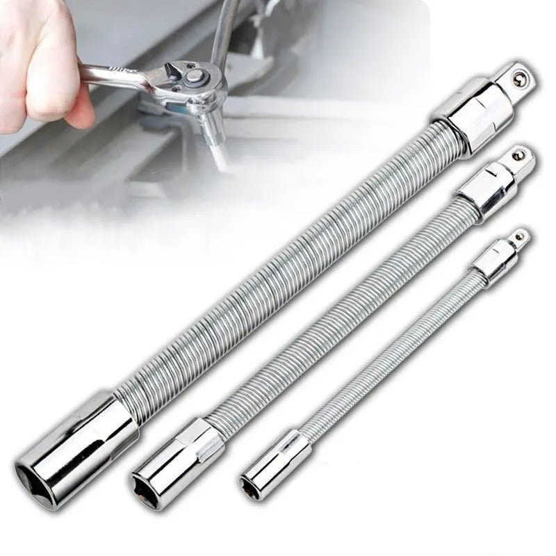 Bendable Socket Wrench Extension – Flexible Socket Extension Bar, Spring Flex Shaft for Tight Spaces