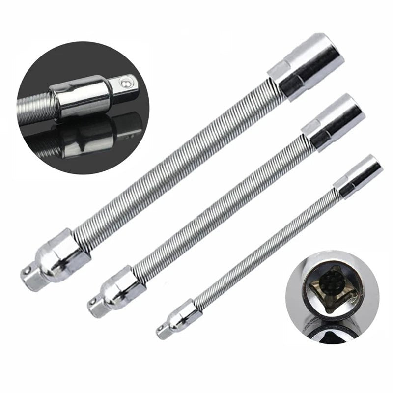 Bendable Socket Wrench Extension – Flexible Socket Extension Bar, Spring Flex Shaft for Tight Spaces