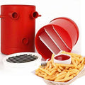 French Fry Potato Cutter - 2 in 1 Instant Red French Fries Maker Cutter for Home Kitchen