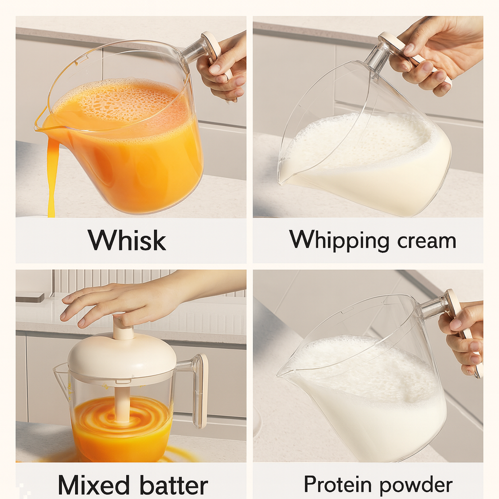 Ergonomic Multi-Blade Manual Egg Mixer