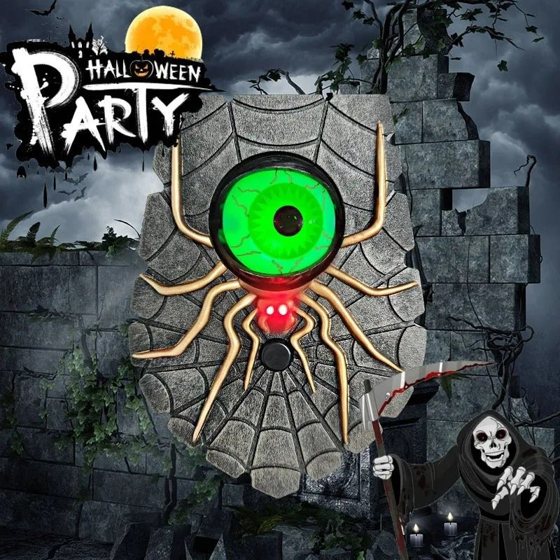 One-Eyed Doorbell - Halloween Doorbell Decoration, Luminous Eyeball Spider Bell Decor, Gift for Halloween