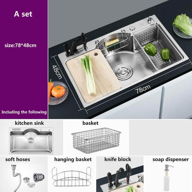Stainless Steel Multifunctional Kitchen Sink
