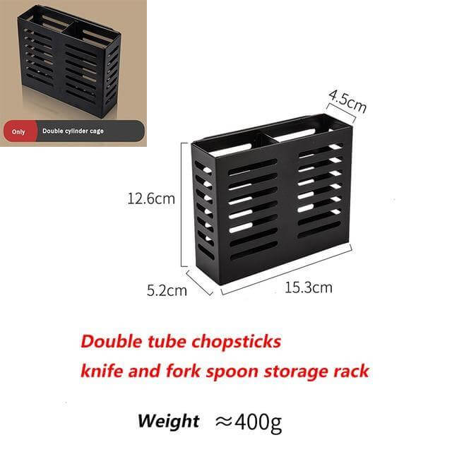 Mat Black No Drill Metal Kitchen Storage